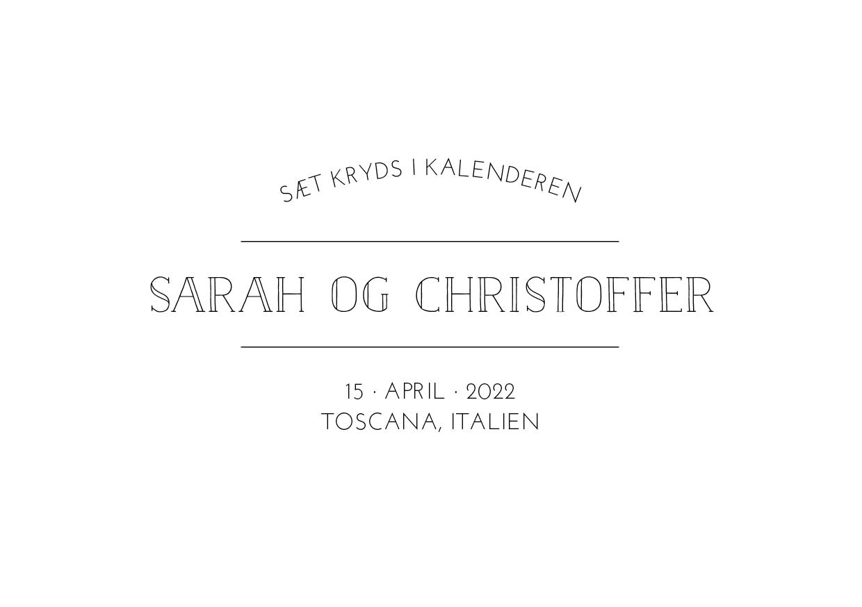 Minimalistisk - Sarah & Christoffer Save the date